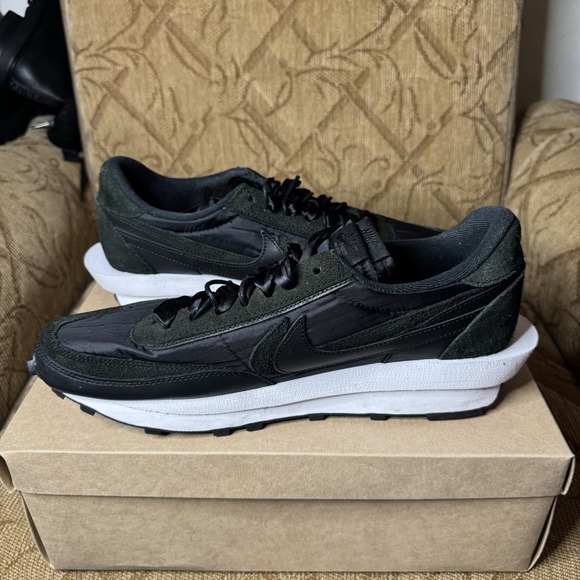 Nike sacai x LDWaffle‎ Black Nylon Athletic Sneaker M 13 Super Clean No box main image 4